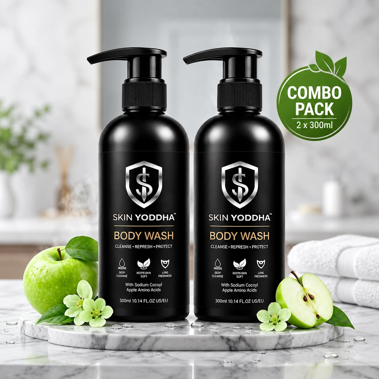 Skin Yoddha Apple Amino Body Wash – Refreshing Duo Combo (Pack of 2)